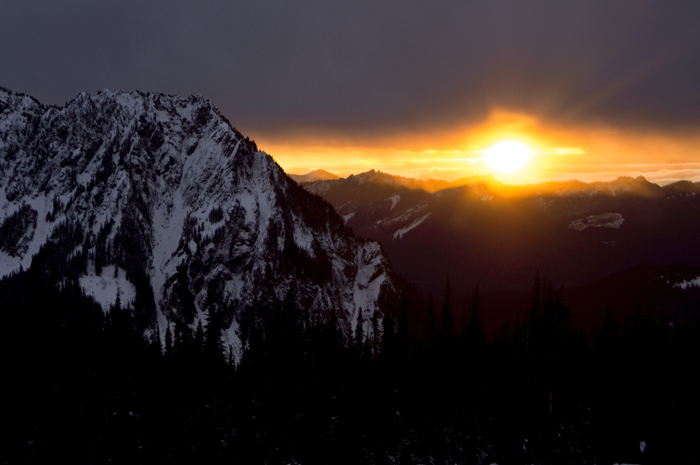Eagle Peak Under a Setting Pacific Northwest Sun