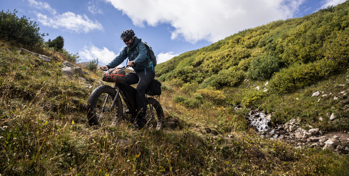 Dave Ascending Searle Pass Above Janet's Cabin